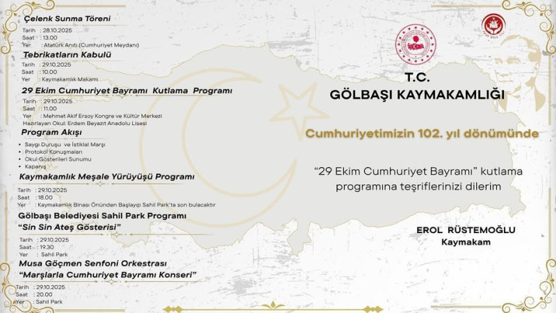 CUMHURİYET'İN 102. YILI ÇOŞKUYLA KUTLANACAK